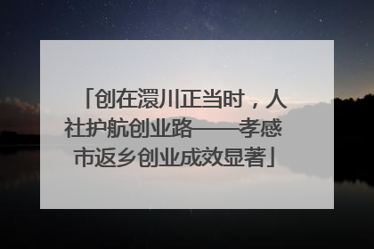 创在澴川正当时，人社护航创业路——孝感市返乡创业成效显著
