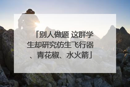 别人做题 这群学生却研究仿生飞行器、青花椒、水火箭