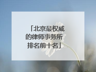 北京最权威的律师事务所排名前十名