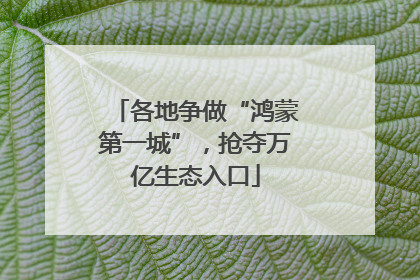 各地争做“鸿蒙第一城”，抢夺万亿生态入口