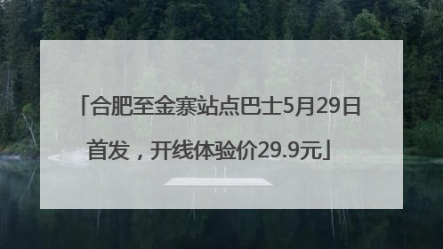 合肥至金寨站点巴士5月29日首发，开线体验价29.9元