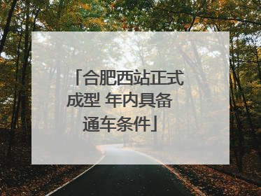 合肥西站正式成型 年内具备通车条件