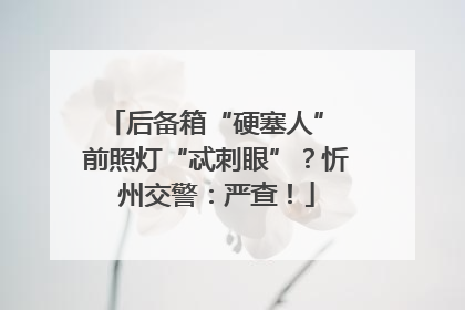 后备箱“硬塞人” 前照灯“忒刺眼”？忻州交警：严查！