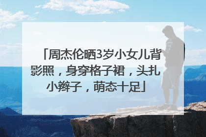 周杰伦晒3岁小女儿背影照，身穿格子裙，头扎小辫子，萌态十足