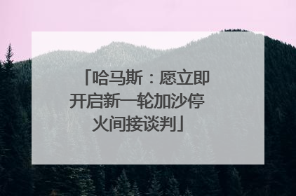 哈马斯：愿立即开启新一轮加沙停火间接谈判