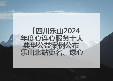 四川乐山2024年度心连心服务十大典型公益案例公布 乐山北站更名、绿心路井盖治理等上榜