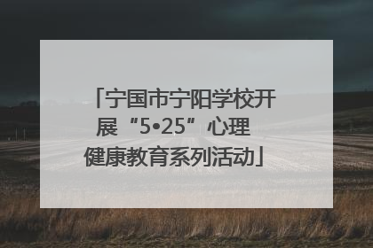 宁国市宁阳学校开展“5•25”心理健康教育系列活动