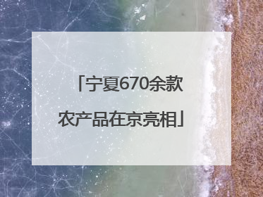 宁夏670余款农产品在京亮相
