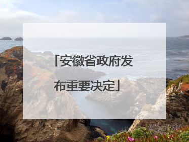 安徽省政府发布重要决定