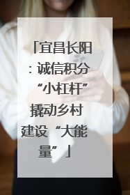 宜昌长阳：诚信积分“小杠杆” 撬动乡村建设“大能量”