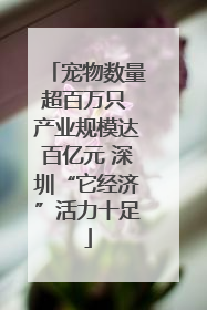 宠物数量超百万只 产业规模达百亿元 深圳“它经济”活力十足