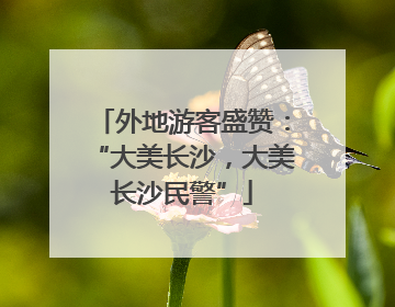 外地游客盛赞：“大美长沙，大美长沙民警”