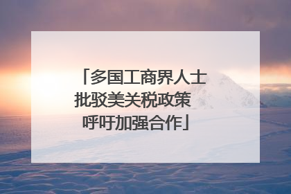 多国工商界人士批驳美关税政策 呼吁加强合作