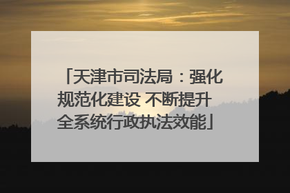 天津市司法局：强化规范化建设 不断提升全系统行政执法效能