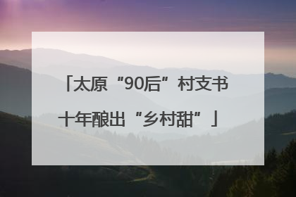 太原“90后”村支书十年酿出“乡村甜”