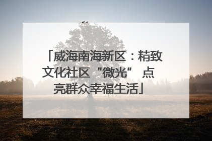 威海南海新区：精致文化社区“微光” 点亮群众幸福生活