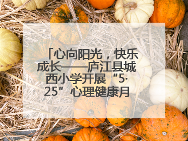 心向阳光，快乐成长——庐江县城西小学开展“5·25”心理健康月系列活动