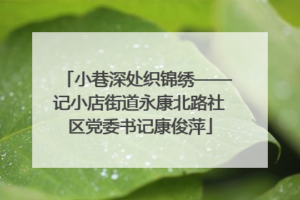 小巷深处织锦绣——记小店街道永康北路社区党委书记康俊萍