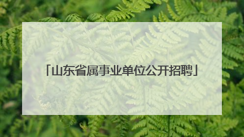 山东省属事业单位公开招聘