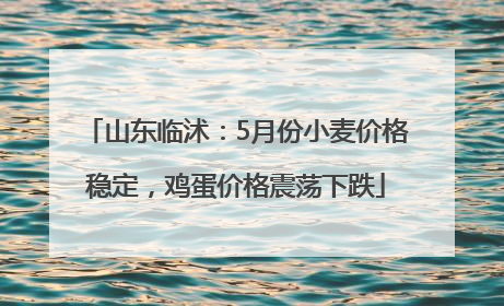 山东临沭：5月份小麦价格稳定，鸡蛋价格震荡下跌