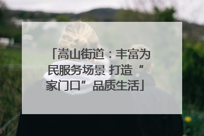 嵩山街道：丰富为民服务场景 打造“家门口”品质生活