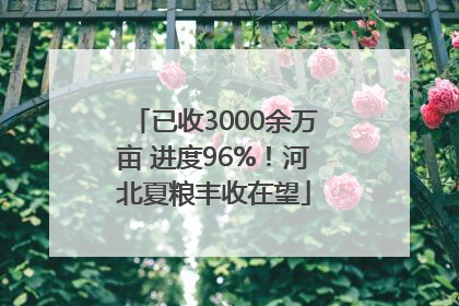 已收3000余万亩 进度96%！河北夏粮丰收在望