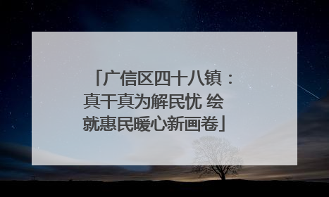 广信区四十八镇：真干真为解民忧 绘就惠民暖心新画卷