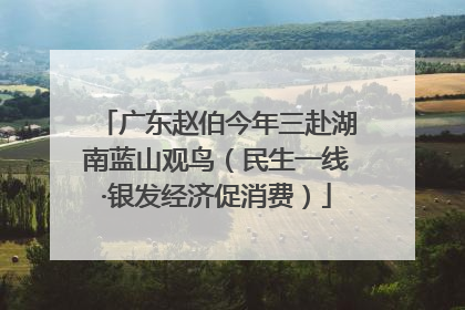 广东赵伯今年三赴湖南蓝山观鸟（民生一线·银发经济促消费）