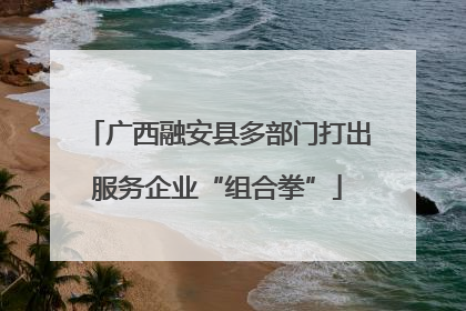 广西融安县多部门打出服务企业“组合拳”