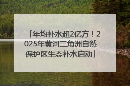 年均补水超2亿方！2025年黄河三角洲自然保护区生态补水启动