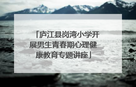 庐江县岗湾小学开展男生青春期心理健康教育专题讲座