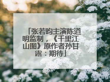 张若昀主演陈道明监制，《千里江山图》原作者孙甘露：期待