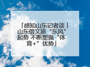 感知山东记者谈丨山东借文旅“东风”起势 不断塑强“体育+”优势