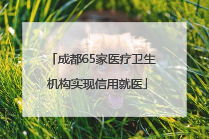 成都65家医疗卫生机构实现信用就医