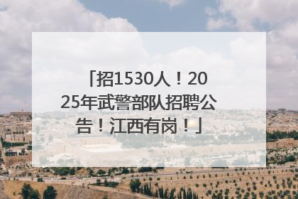 招1530人！2025年武警部队招聘公告！江西有岗！