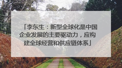 李东生：新型全球化是中国企业发展的主要驱动力，应构建全球经营和供应链体系