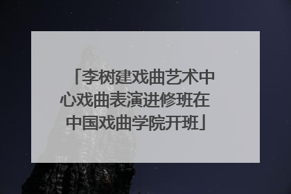 李树建戏曲艺术中心戏曲表演进修班在中国戏曲学院开班