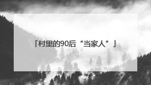 村里的90后“当家人”
