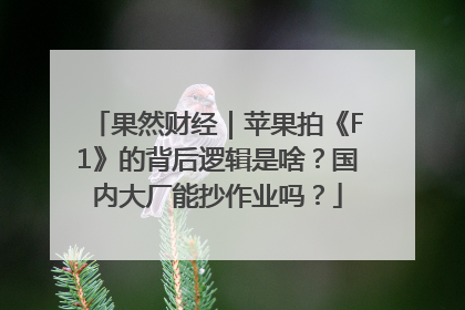 果然财经｜苹果拍《F1》的背后逻辑是啥？国内大厂能抄作业吗？