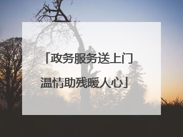 政务服务送上门 温情助残暖人心