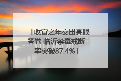 收官之年交出亮眼答卷 临沂禁毒戒断率突破87.4%