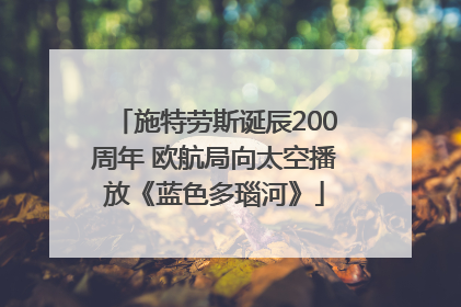 施特劳斯诞辰200周年 欧航局向太空播放《蓝色多瑙河》