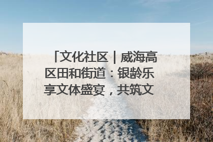 文化社区｜威海高区田和街道：银龄乐享文体盛宴，共筑文化社区幸福共同体