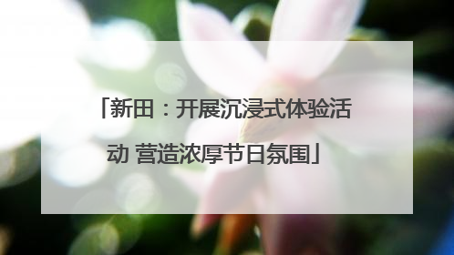 新田：开展沉浸式体验活动 营造浓厚节日氛围