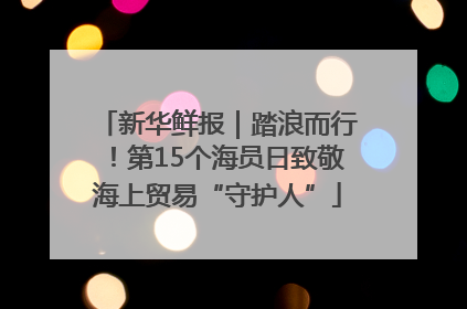 新华鲜报｜踏浪而行！第15个海员日致敬海上贸易“守护人”