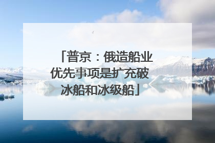 普京：俄造船业优先事项是扩充破冰船和冰级船