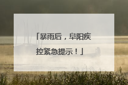 暴雨后，阜阳疾控紧急提示！