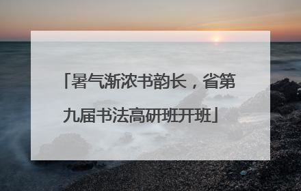 暑气渐浓书韵长，省第九届书法高研班开班