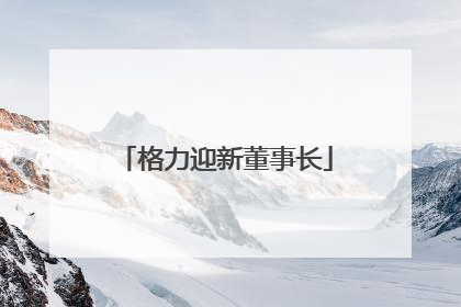 格力迎新董事长