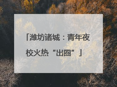 潍坊诸城：青年夜校火热“出圈”
